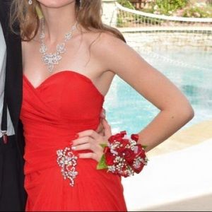 Beautiful Red Strapless Ballgown